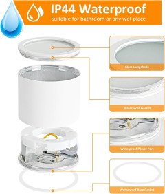 Glenlux Reflektor Sufitowy Lampa LED GX53 9W IP44 3 Barwy Światła Biały