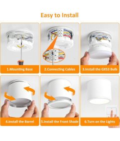 Glenlux Reflektor Sufitowy Lampa LED GX53 9W IP44 3 Barwy Światła Biały