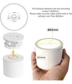 Glenlux Reflektor Sufitowy Lampa LED GX53 9W IP44 3 Barwy Światła Biały