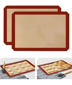 Silikonowe Maty do Pieczenia 2 Sztuki 29,5x42 cm Nieprzywierające Bez BPA