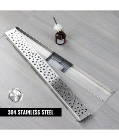 Odpływ Liniowy Prysznicowy Bąbelkowy Stal Nierdzewna z Syfonem 120x11 cm