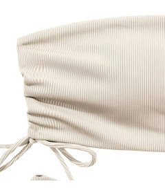 Strój Kąpielony Bikini Dwuczęściowy Push Up Wysoki Stan Beżowy L