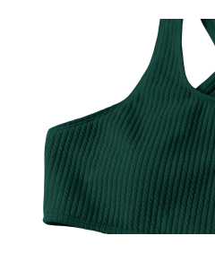 Damski Strój Kąpielowy Bikini Dwuczęściowy Wysoki Stan Zielony L