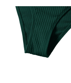 Damski Strój Kąpielowy Bikini Dwuczęściowy Wysoki Stan Zielony L