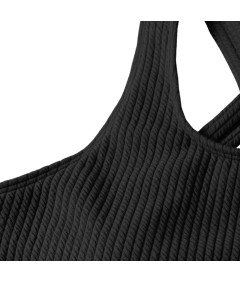 Damski Strój Kąpielowy Bikini Dwuczęściowy Wysoki Stan Czarne M