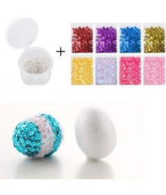 Wielkanocne Jajka Pisanki Styropianowe 20 Sztuk Dekoracja DIY z Cekinami