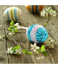 Wielkanocne Jajka Pisanki Styropianowe 20 Sztuk Dekoracja DIY z Cekinami