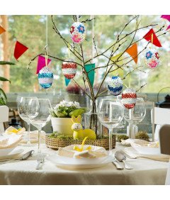 Wielkanocne Jajka Pisanki Styropianowe 20 Sztuk Dekoracja DIY z Cekinami