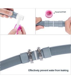 Uniwersalny Wąż Odpływowy 2,5 m Zestaw Przedłużający do Pralki i Zmywarki