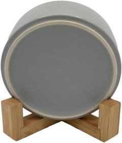 Miska Ceramiczna Dla Psa Kota 480ml z Bambusową Podstawką Antypoślizgową
