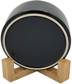 Miska Ceramiczna dla Psa Kota 480ml z Bambusową Podstawką Czarna
