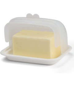 Maselniczka z Pokrywką Szeroki Pojemnik Plastikowy do Kuchni Biała