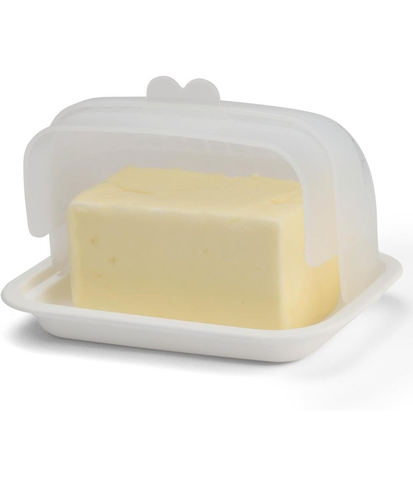 Maselniczka z Pokrywką Szeroki Pojemnik Plastikowy do Kuchni Biała