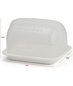 Maselniczka z Pokrywką Szeroki Pojemnik Plastikowy do Kuchni Biała