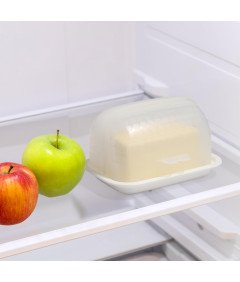 Maselniczka z Pokrywką Szeroki Pojemnik Plastikowy do Kuchni Biała