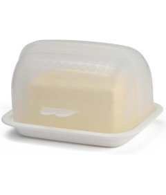 Maselniczka z Pokrywką Szeroki Pojemnik Plastikowy do Kuchni Biała