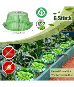 Obręcze Kołnierze Przeciw Ślimakom 6 Sztuk Ø 24cm do Ochrony Roślin Zielone