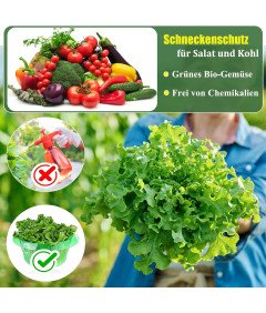 Obręcze Kołnierze Przeciw Ślimakom 6 Sztuk Ø 24cm do Ochrony Roślin Zielone