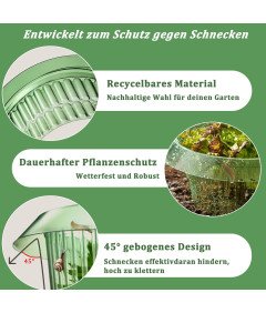 Obręcze Kołnierze Przeciw Ślimakom 6 Sztuk Ø 24cm do Ochrony Roślin Zielone