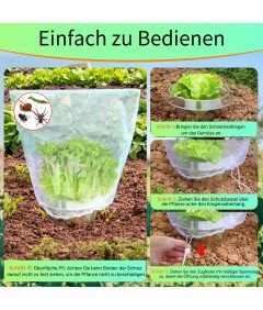 Zestaw 12 Kołnierzy 12 Siatek do Ochrony Roślin Przeciw Ślimakom i Owadom