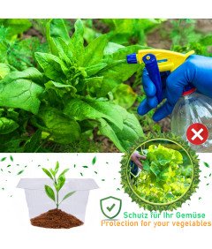 Zestaw 12 Kołnierzy 12 Siatek do Ochrony Roślin Przeciw Ślimakom i Owadom