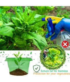 Zestaw 20 Kołnierzy 20 Siatek do Ochrony Roślin Przeciw Ślimakom i Owadom