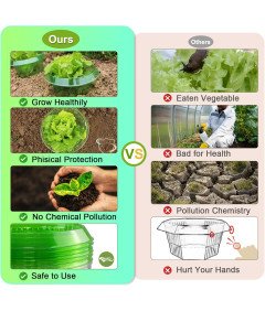 Zestaw 20 Kołnierzy 20 Siatek do Ochrony Roślin Przeciw Ślimakom i Owadom