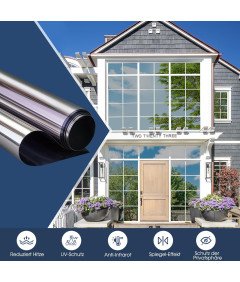 Folia Okienna Lustrzana Samoprzylepna 44,5x200 cm UV Termoizolacyjna