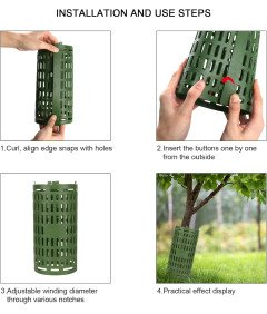 Obrzeża Pni Osłona Pnia Drzewa 3 Sztuki Składana Ochrona Drzew Zielona 25cm