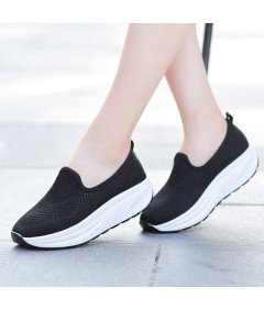 Hsyooes Buty Damskie Wsuwane Trekkingowe do Fitnessu Siłownia Czarne 40,5