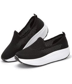 Hsyooes Buty Damskie Wsuwane Trekkingowe do Fitnessu Siłownia Czarne 41