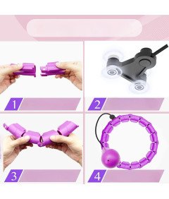 HKESTLDO Smart Hula Hop z obteženo žogo Vijolična