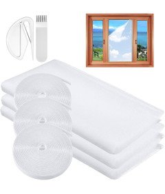 Moskitiera na Okno Samoprzylepna 130x150 cm 3szt. Siatka Ochronna Biała