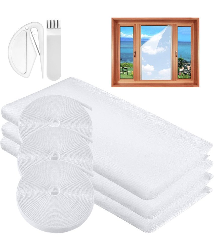 Moskitiera na Okno Samoprzylepna 130x150 cm 3szt. Siatka Ochronna Biała