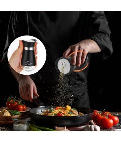 Zestaw Solniczka i Pieprzniczka Pojemnik na Przyprawy Szklane Czarne