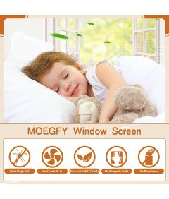Moskitiera na Okno Samoprzylepna 130x150 cm 3szt. Siatka Ochronna Biała