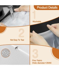 Moskitiera na Okno Samoprzylepna 130x150 cm 3szt. Siatka Ochronna Biała