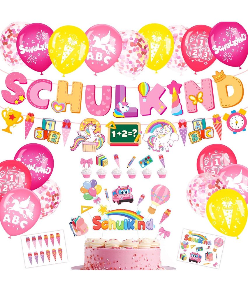 Zestaw Dekoracji z Balonami na Rozpoczęcie Roku Szkolnego dla Dziewczynek