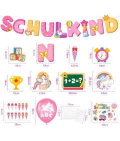 Zestaw Dekoracji z Balonami na Rozpoczęcie Roku Szkolnego dla Dziewczynek