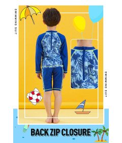 Strój Kąpielowy Chłopięcy Filtr UV Dwuczęściowy Niebieski Dzieci 5-6 lat