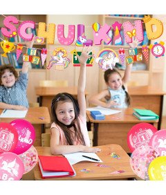 Zestaw Dekoracji z Balonami na Rozpoczęcie Roku Szkolnego dla Dziewczynek