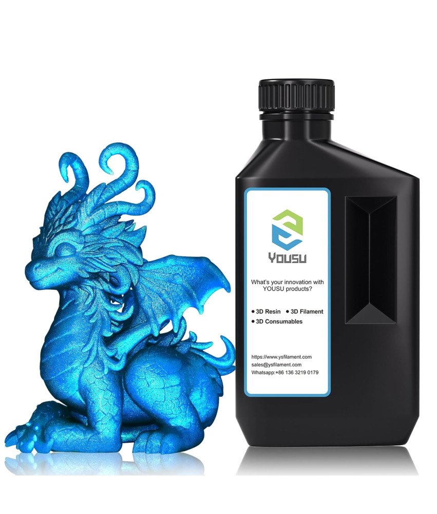 YOUSU Żywica Do Drukarek 3D Metaliczna Niebieska 1 kg Szybkoschnąca LCD DLP