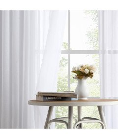 MIULEE Zasłony Półprzezroczyste Woalowe Haczyki Białe 132 x 260 cm 2 szt