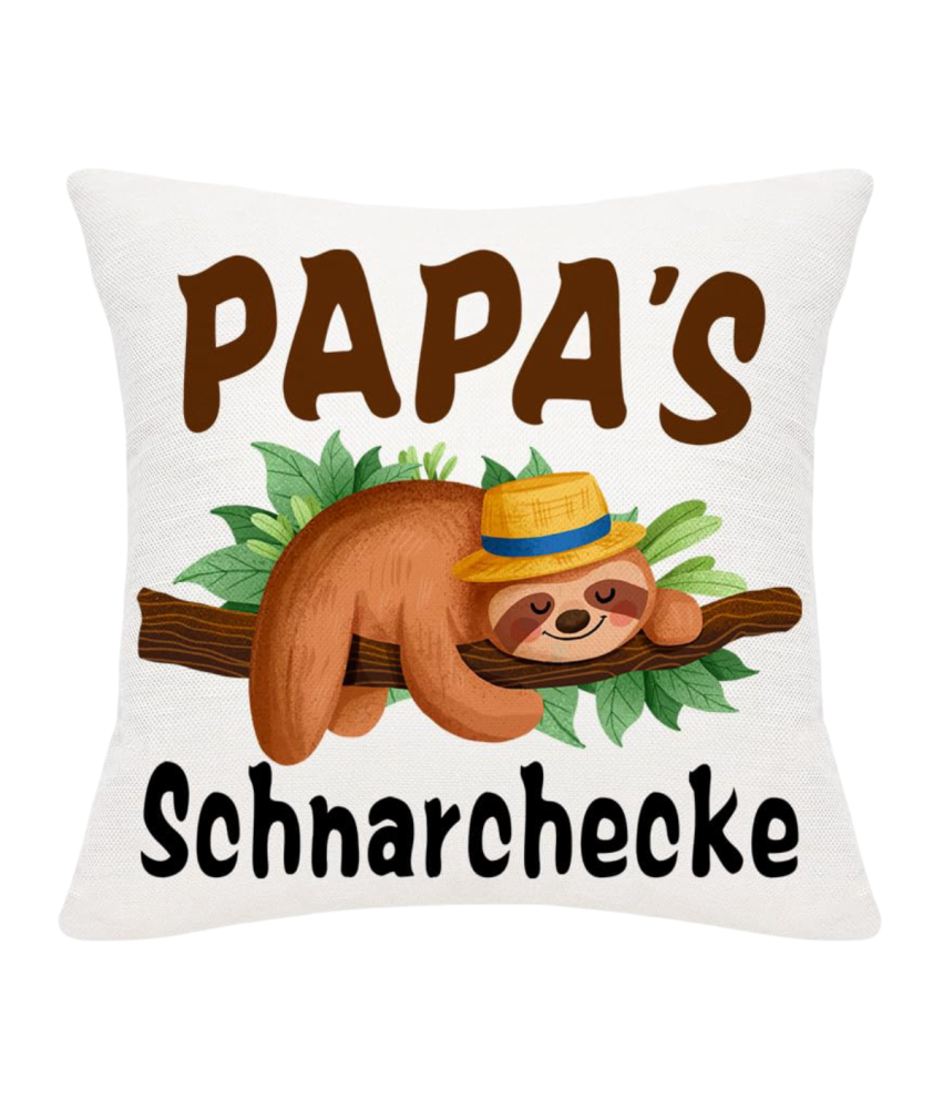 Poszewka na Poduszkę Lniana Prezent dla Taty Dzień Ojca Leniwiec 45x45 cm