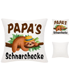 Poszewka na Poduszkę Lniana Prezent dla Taty Dzień Ojca Leniwiec 45x45 cm