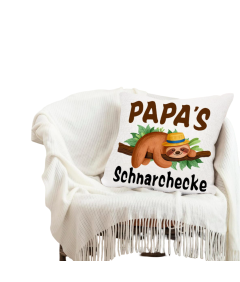 Poszewka na Poduszkę Lniana Prezent dla Taty Dzień Ojca Leniwiec 45x45 cm