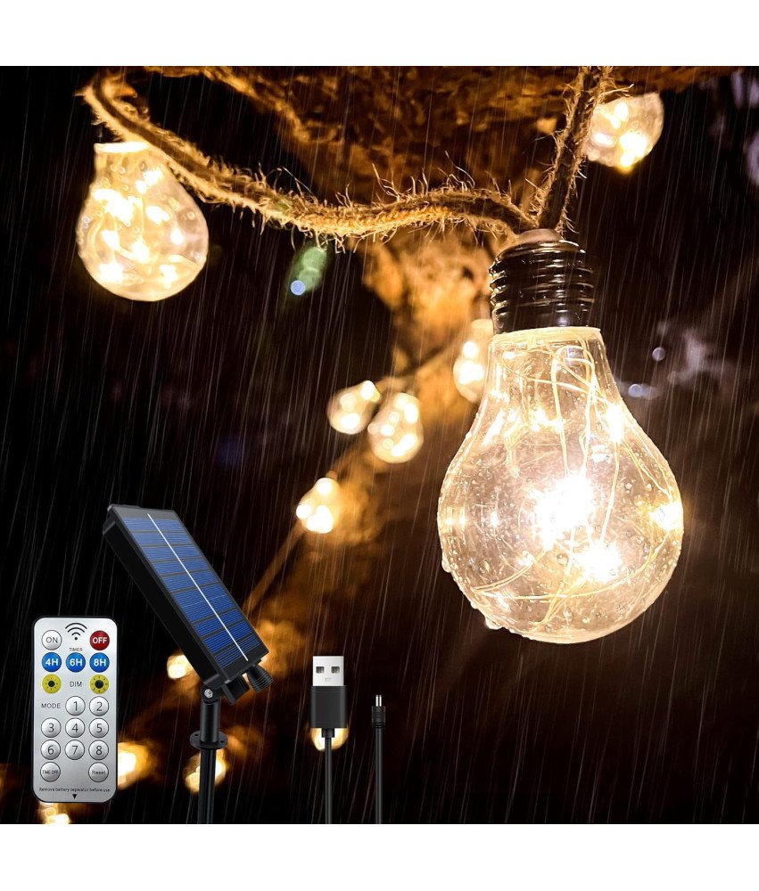Solarny Łańcuch Świetlny LED z 30 Diodami LED 9 m z Pilotem USB Wodoodporny