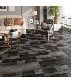 Czarne Samoprzylepne Płytki Winylowe 90x15 cm Wodoodporne 35 Sztuk 4,72 m²