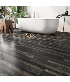 Czarne Samoprzylepne Płytki Winylowe 90x15 cm Wodoodporne 35 Sztuk 4,72 m²