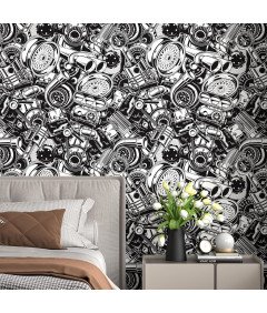 Tapeta Winylowa 44,5x300 cm Samoprzylepna Wodoodporna Czarno-biała